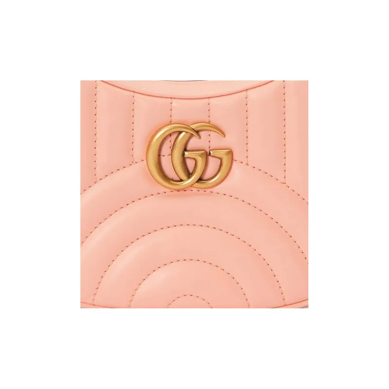 GUCCI GG Marmont Leather Shoulder Bag Women's Pink-7