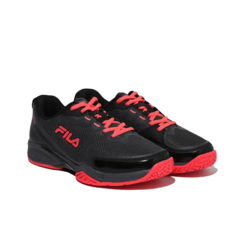 FILA Advantage T7 Advantage T7 Anti Slip Wear Resistant Low Top Tennis Shoes Unisex Black Red Korean Style-1