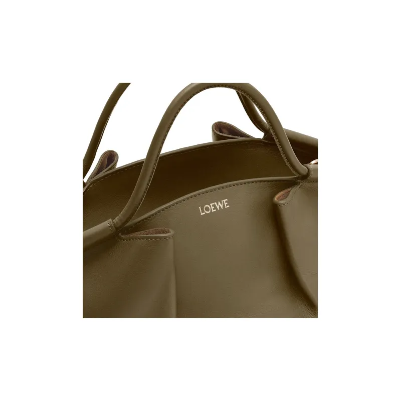 LOEWE Bright Nappa Cow Leather Dumpling Bag, Shoulder Bag, Crossbody Bag, Handbag Trumpets Women's Dark Khaki Green-7