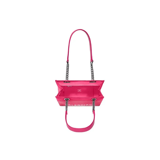 Balenciaga Mesh Tote Bag Shopping Bag Shoulder Bag Handbag Small Size Women's Pink-4