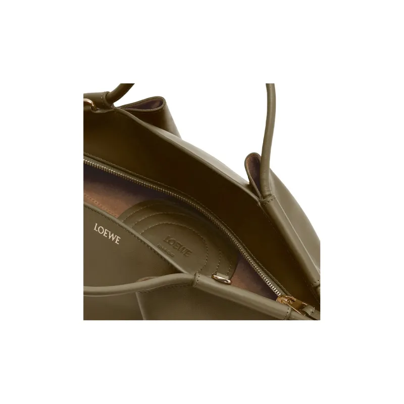 LOEWE Bright Nappa Cow Leather Dumpling Bag, Shoulder Bag, Crossbody Bag, Handbag Trumpets Women's Dark Khaki Green-6