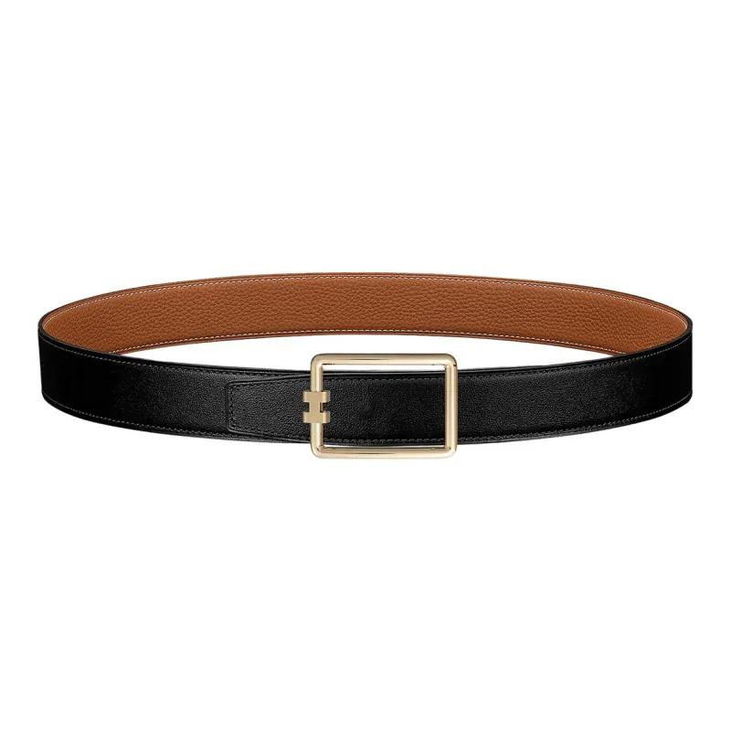 HERMES Leather Belts Men Black-0