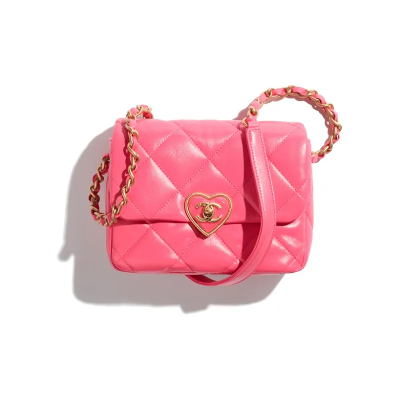 CHANEL Lambskin Flap Bag, Crossbody Bag, Shoulder Bag Mini Women's Rose Pink-0