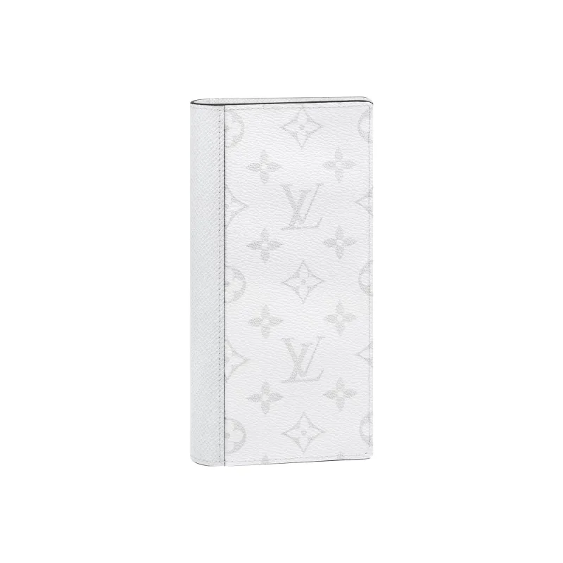 LOUIS VUITTON Brazza Canvas With Leather Wallet Large Size Men's White-0