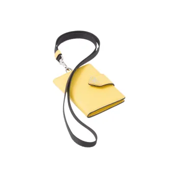 PRADA Saffiano Leather Card Holder Men's Yellow
