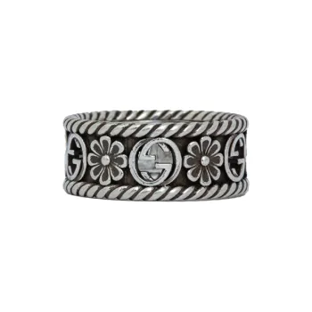 GUCCI Sterling Silver Rings Men's Silver