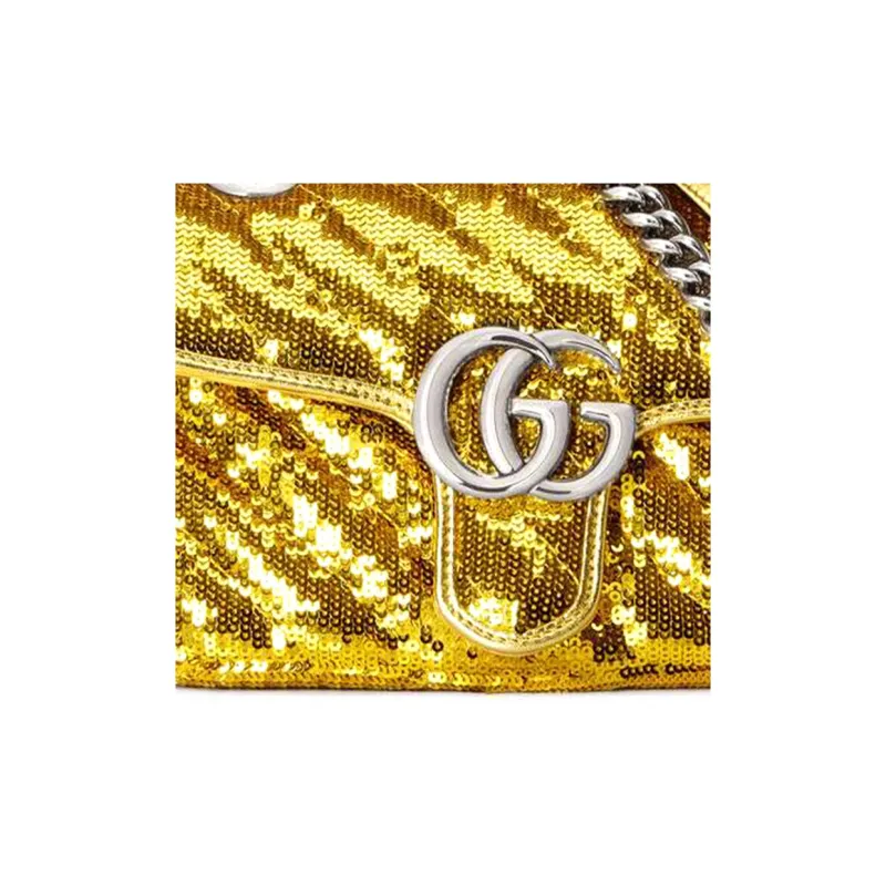 GUCCI Silk Blend With Viscose Crossbody Bag Shoulder Bag Women's Gold-7