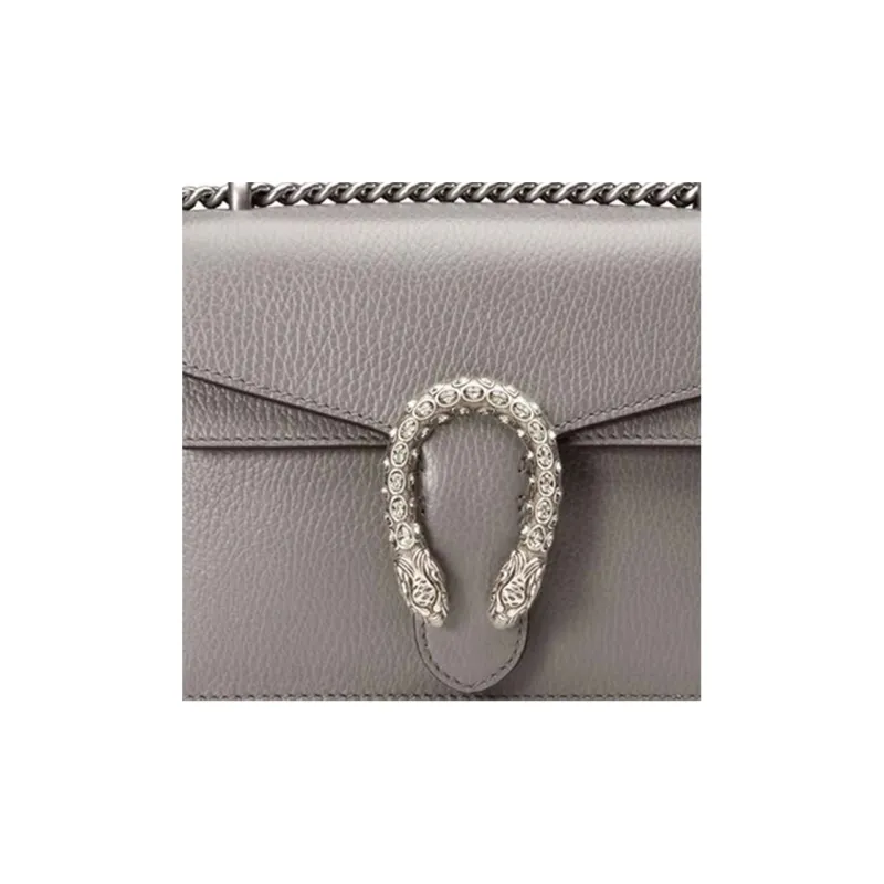 GUCCI Dionysus Leather God Of Wine Chain Bag Shoulder Bag, Crossbody Bag Women's Gray-7