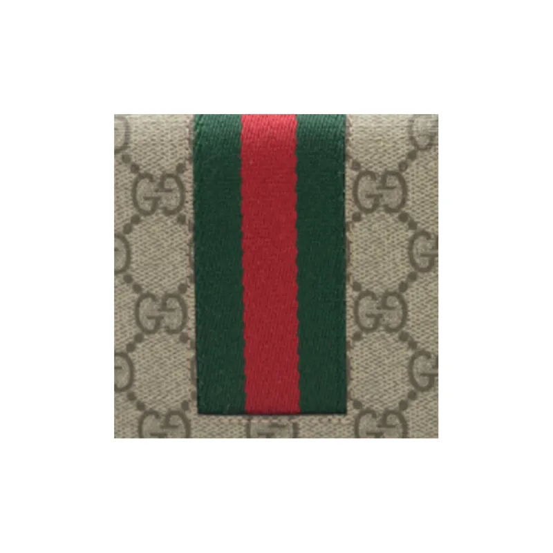 GUCCI Canvas With Leather Canvas Bag Wallet Regular Men's Light Brown-4