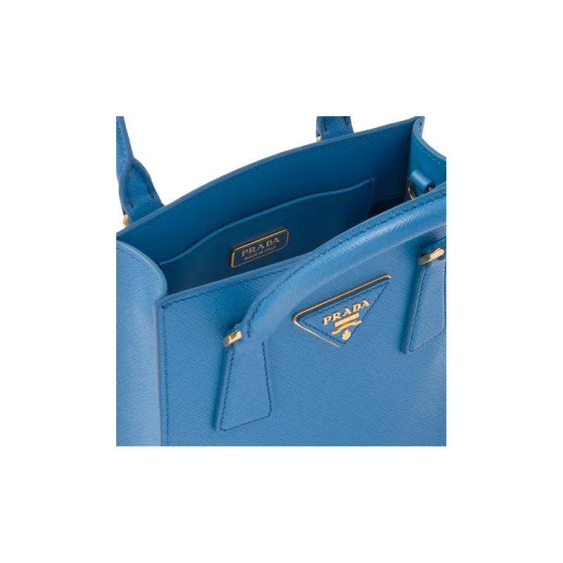 PRADA Saffiano Leather Shoulder Bag Crossbody Bag Handbag Women's Light Blue-3