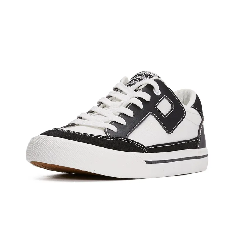PONY Waterproof And Wear resistant Low Top Skateboard Shoes Unisex White Black-2