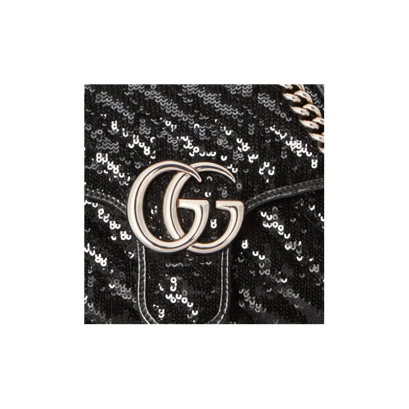 GUCCI GG Marmont Silk Shoulder Bag Crossbody Bag Women's Black-7