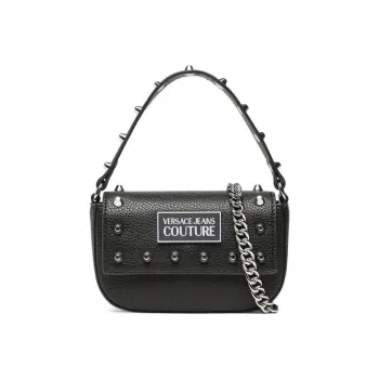 VERSACE JEANS COUTURE Litchi Grain Leather Chain Shoulder Bag Crossbody Handbag Shoulder Bag Women's Black