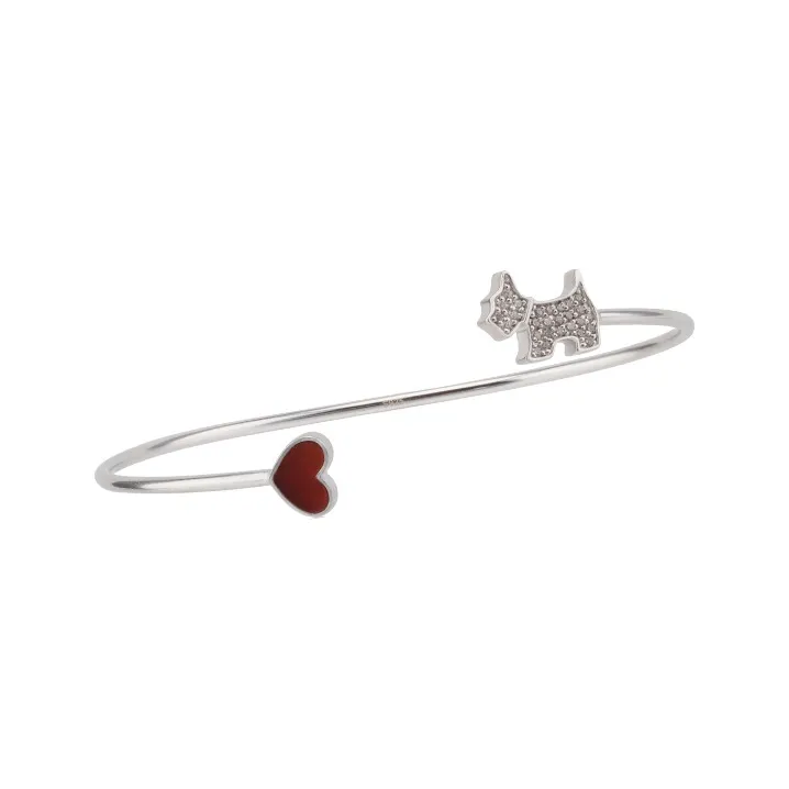 Agatha 925 Sterling Silver Open Ended Bangle Women's-2