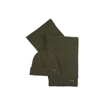 BARBOUR Knitted Scarf And Beanie Set