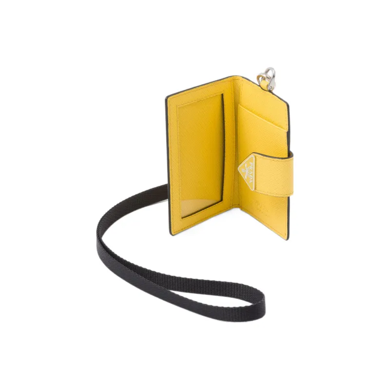 PRADA Saffiano Leather Card Holder Men's Yellow-1