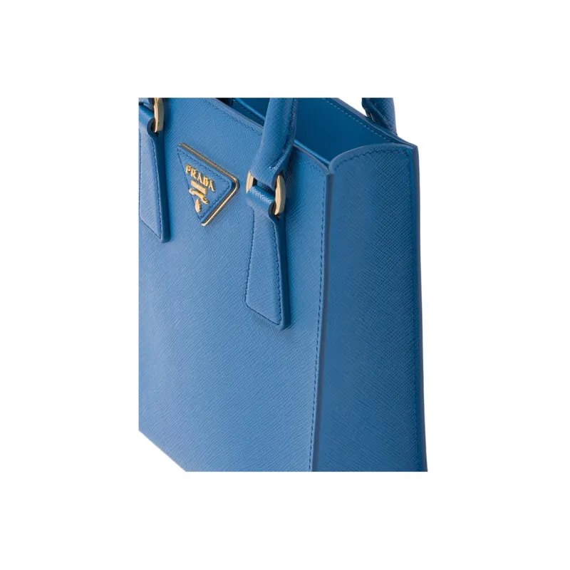 PRADA Saffiano Leather Shoulder Bag Crossbody Bag Handbag Women's Light Blue-4