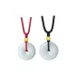 Jadeite Peaceful Buckle Pendant+Gold Bead, 1 Pair