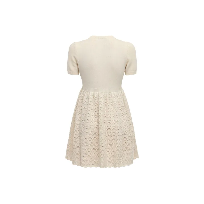 GUCCI Short-Sleeved Dresses Women's Ivory White-1