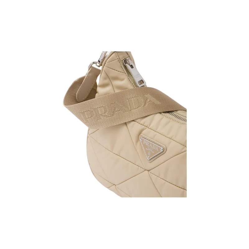 PRADA Recycled Nylon Crossbody Bag Shoulder Bag Women's Desert Beige-4