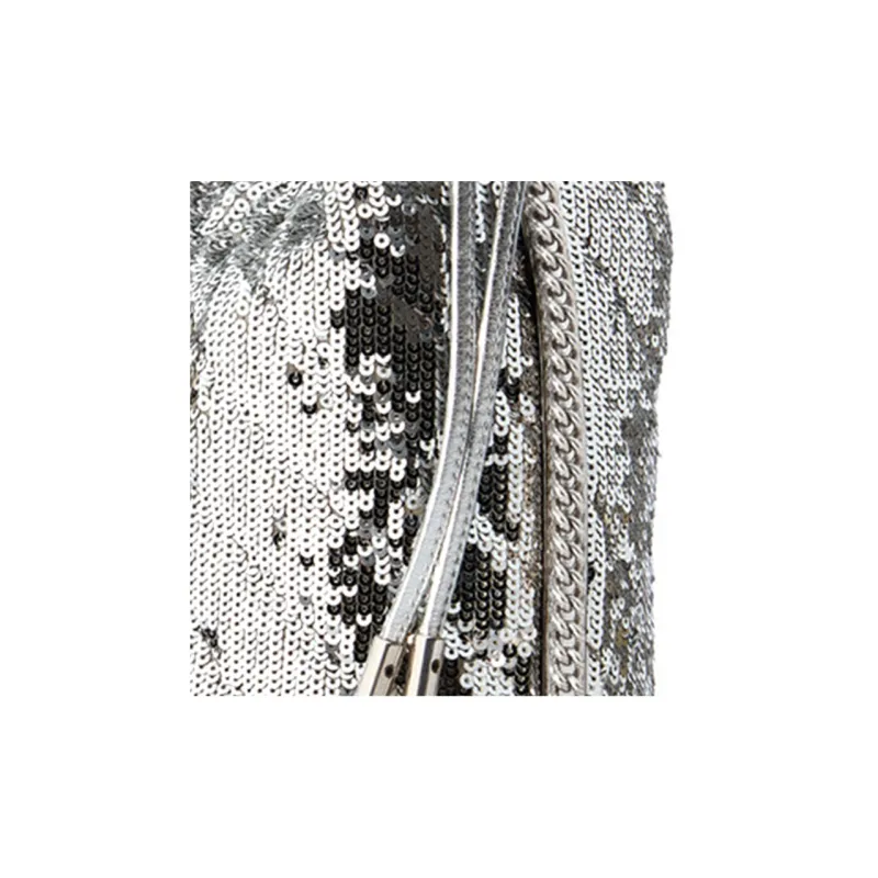 GUCCI Marmont Sequins Drawstring Bucket Bag, Shoulder Bag, Crossbody Bag Mini Women's Silver-7
