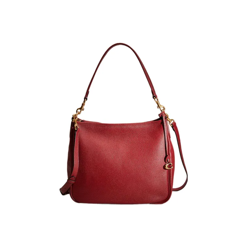 COACH Cary Pebbled Leather Shoulder Bag, Crossbody Bag Tubas Women's Cherry-0