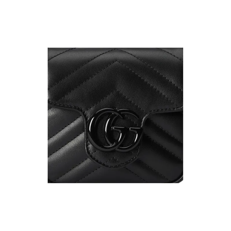 GUCCI GG Marmont Leather Fanny Pack Women's Black-16