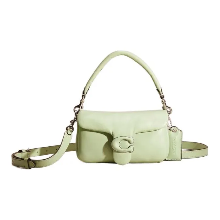 COACH Pillow Tabby Leather Handbag, Shoulder Bag, Crossbody Bag Trumpets Women's Cyan-0
