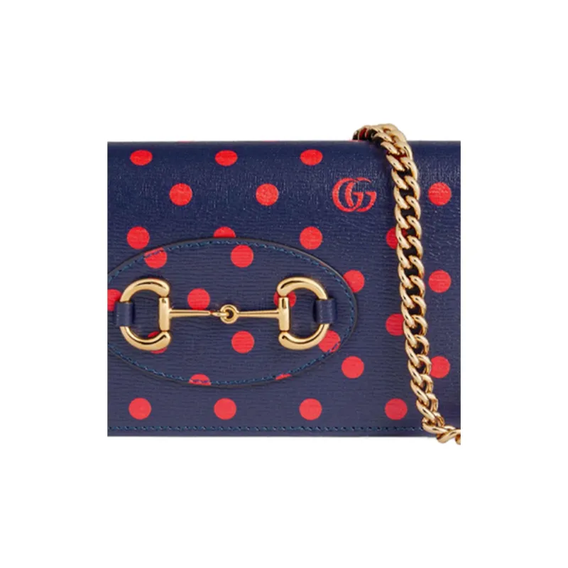 GUCCI Horsebit 1955 Leather Shoulder Bag, Crossbody Bag, Clutch Wallet Women's Blue-7