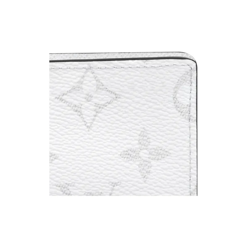 LOUIS VUITTON Brazza Canvas With Leather Wallet Large Size Men's White-4