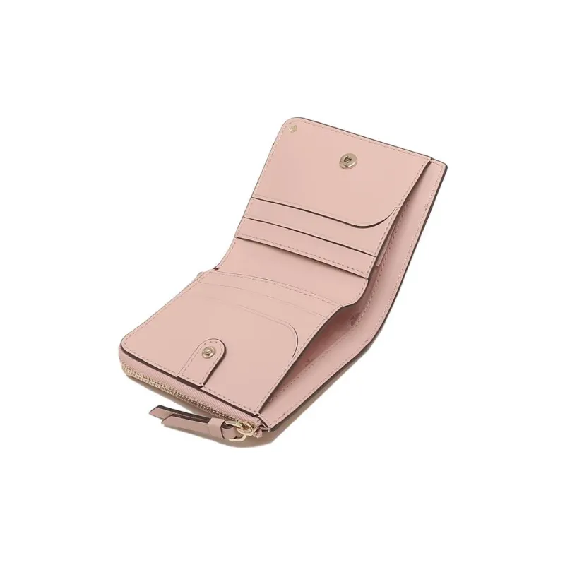 Kate Spade Cameron Cow Leather Wallet Small Size Women's Cherry Red With Pink Accents-5