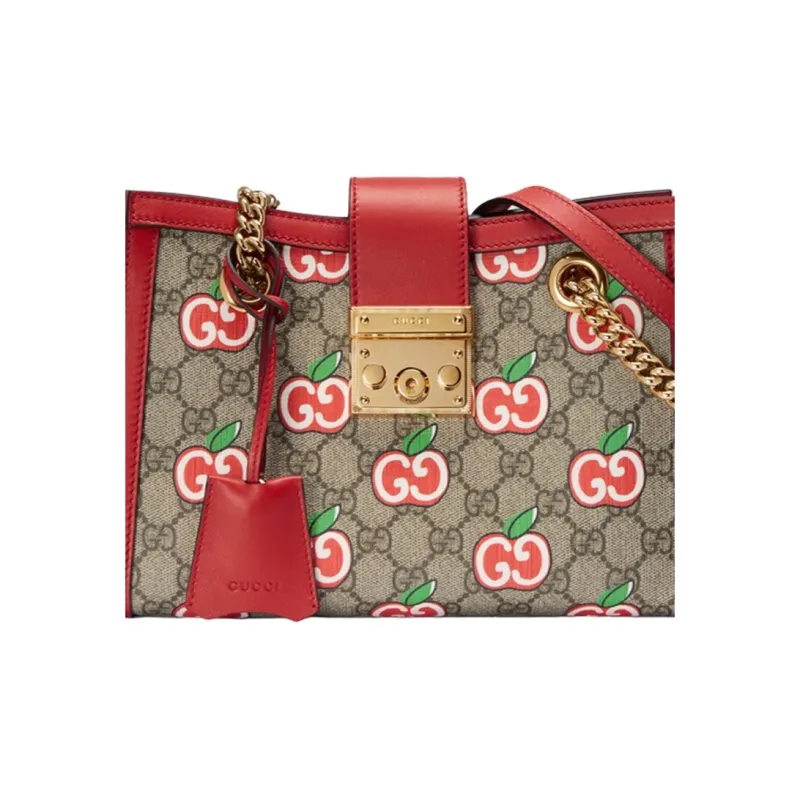GUCCI Canvas With Leather Tote Bag Shopping Bag Portable Crossbody Bag Shoulder Bag Women's Ebony & Red-7