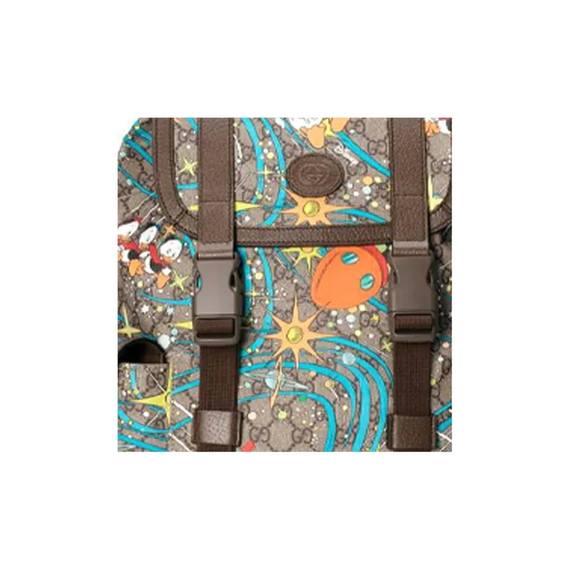 GUCCI Disney Collaboration Canvas With Leather Backpack Medium Size Unisex Ebony-7