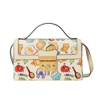 GUCCI Padlock Leather Portable Crossbody Bag Shoulder Bag Mini Women's White