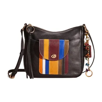 COACH Leather Shoulder Bag, Crossbody Bag Small Size Women's Gold/Black