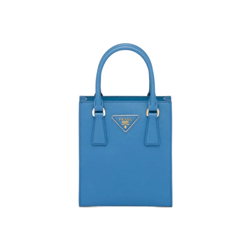 PRADA Saffiano Leather Shoulder Bag Crossbody Bag Handbag Women's Light Blue-0