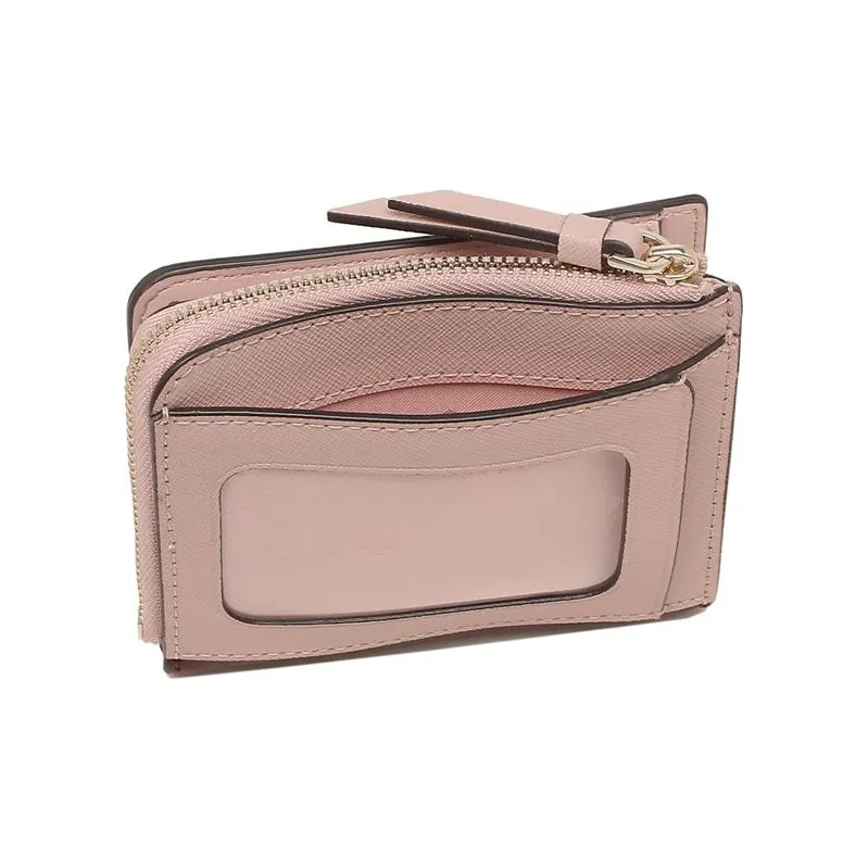 Kate Spade Cameron Cow Leather Wallet Small Size Women's Cherry Red With Pink Accents-2