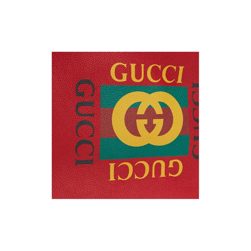 GUCCI Cow Leather Wristband Clutch Unisex Red-3