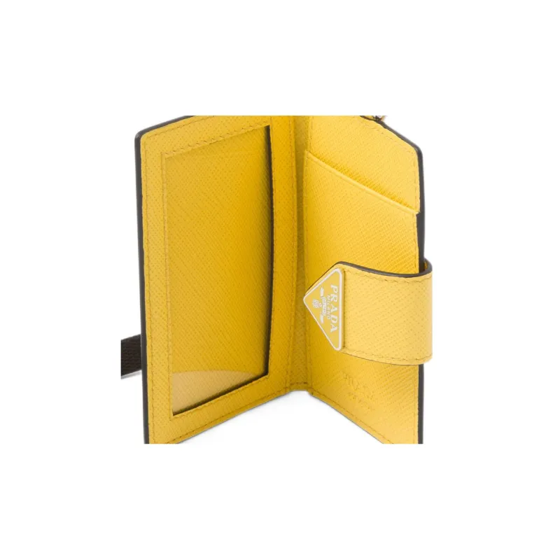 PRADA Saffiano Leather Card Holder Men's Yellow-3