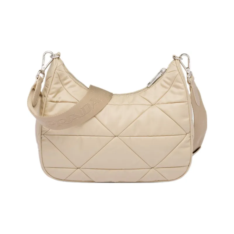 PRADA Recycled Nylon Crossbody Bag Shoulder Bag Women's Desert Beige-1