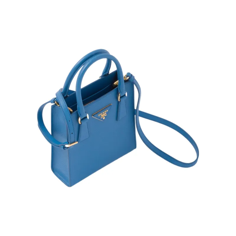 PRADA Saffiano Leather Shoulder Bag Crossbody Bag Handbag Women's Light Blue-2