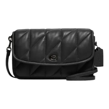 COACH Hayden Nappa Leather Flap Shoulder Bag Crossbody Bag Small Size Women's Black