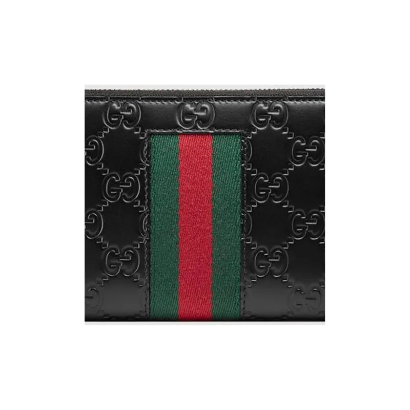 GUCCI Leather Wallet Men's Black-5