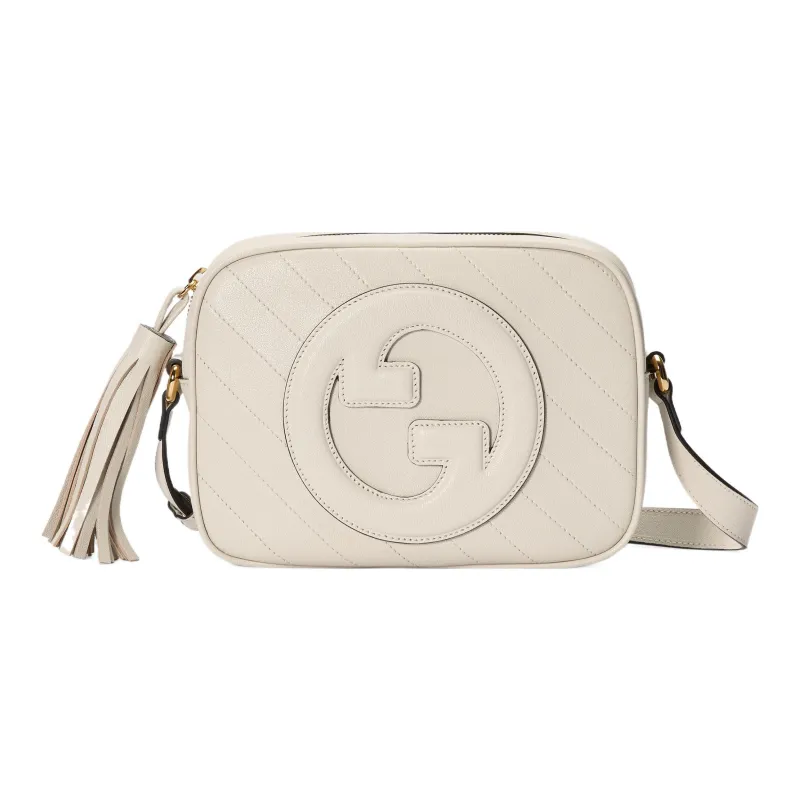 GUCCI Blondie Leather Crossbody Bag, Shoulder Bag Women's White-0