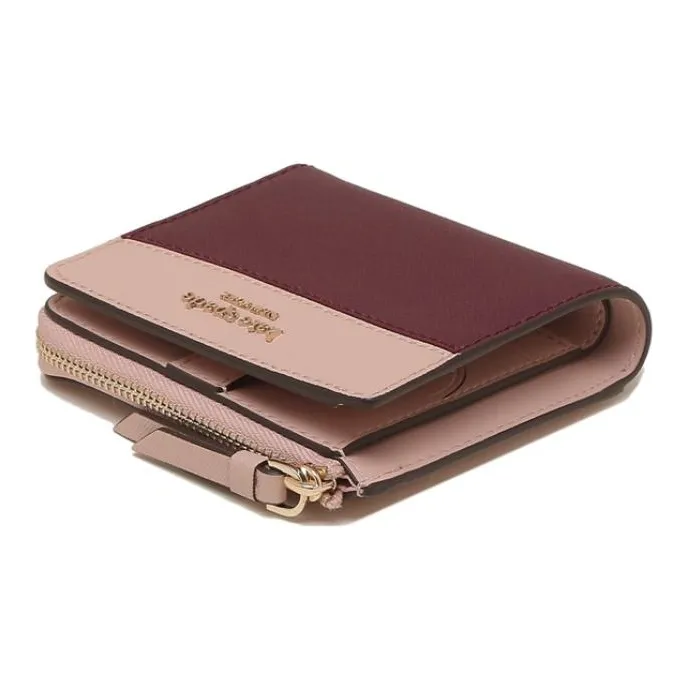 Kate Spade Cameron Cow Leather Wallet Small Size Women's Cherry Red With Pink Accents-3