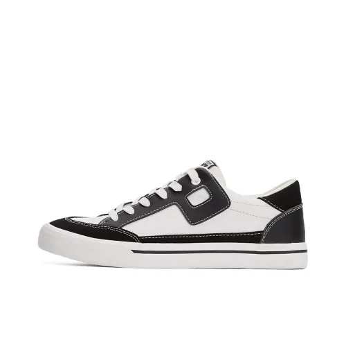 PONY Waterproof And Wear-resistant Low-Top Skateboard Shoes Unisex White Black