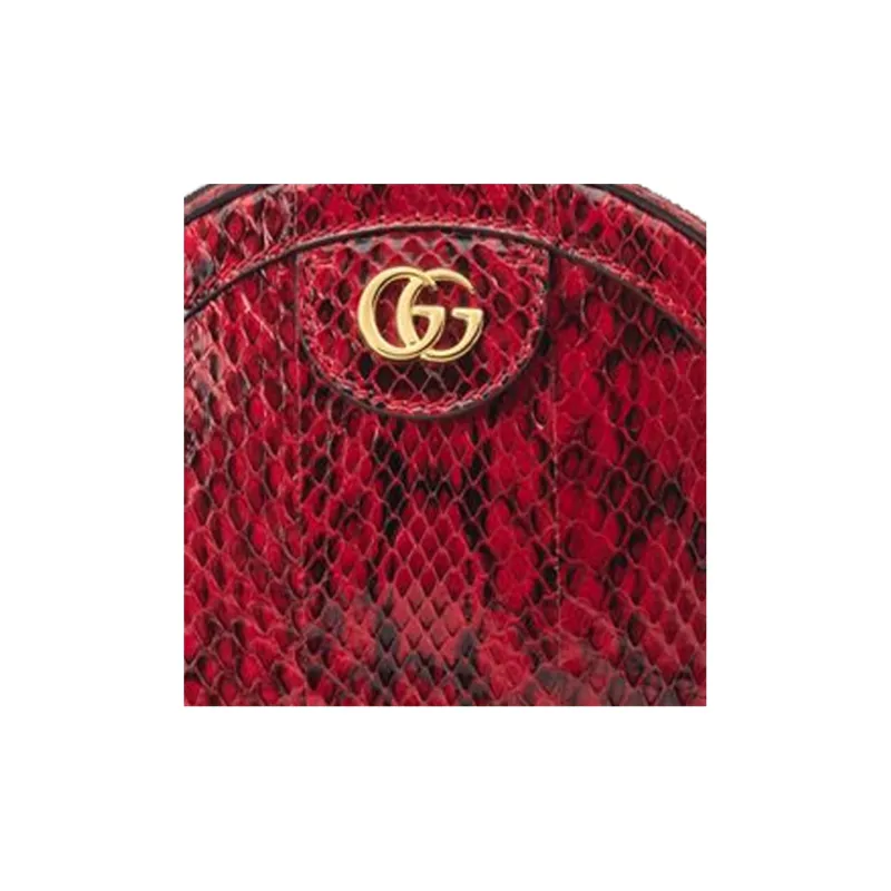 GUCCI Ophidia Snake Skin Shoulder Bag Women's Lotus Red-7