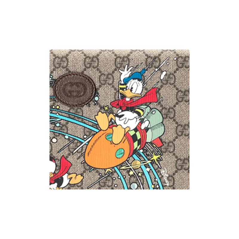 GUCCI Disney Collaboration Canvas With Leather Makeup Case Shoulder Bag Crossbody Bag Handbag Unisex Ebony-7