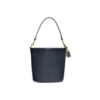 COACH Dakotah Glove Tanning Bucket Bags One Shoulder Handbag Crossbody Bag Large Size Women's Black Blue