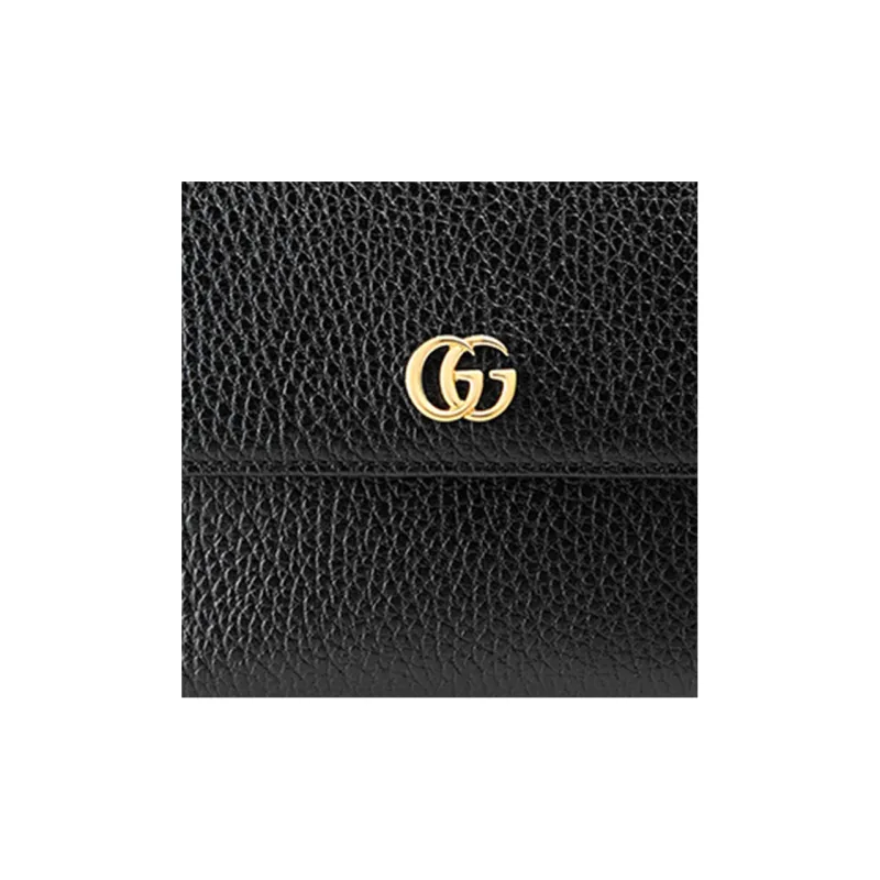 GUCCI Marmont Leather Wallet Unisex Black-6